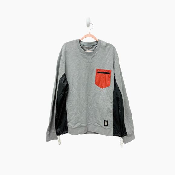 Coach Nylon Pocket Crew Sweater Grey‎ Orange Men’s Size XXL - Picture 4 of 14